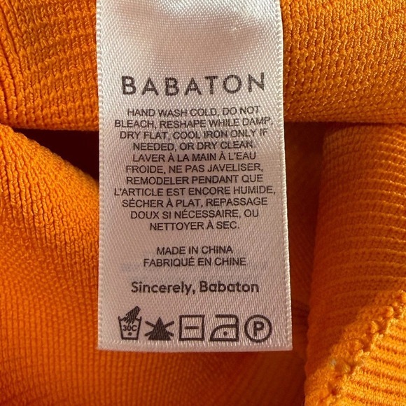 Aritzia Babaton Sculpt Knit One Shoulder Mini Dress in Orange Size Small - Picture 5 of 8